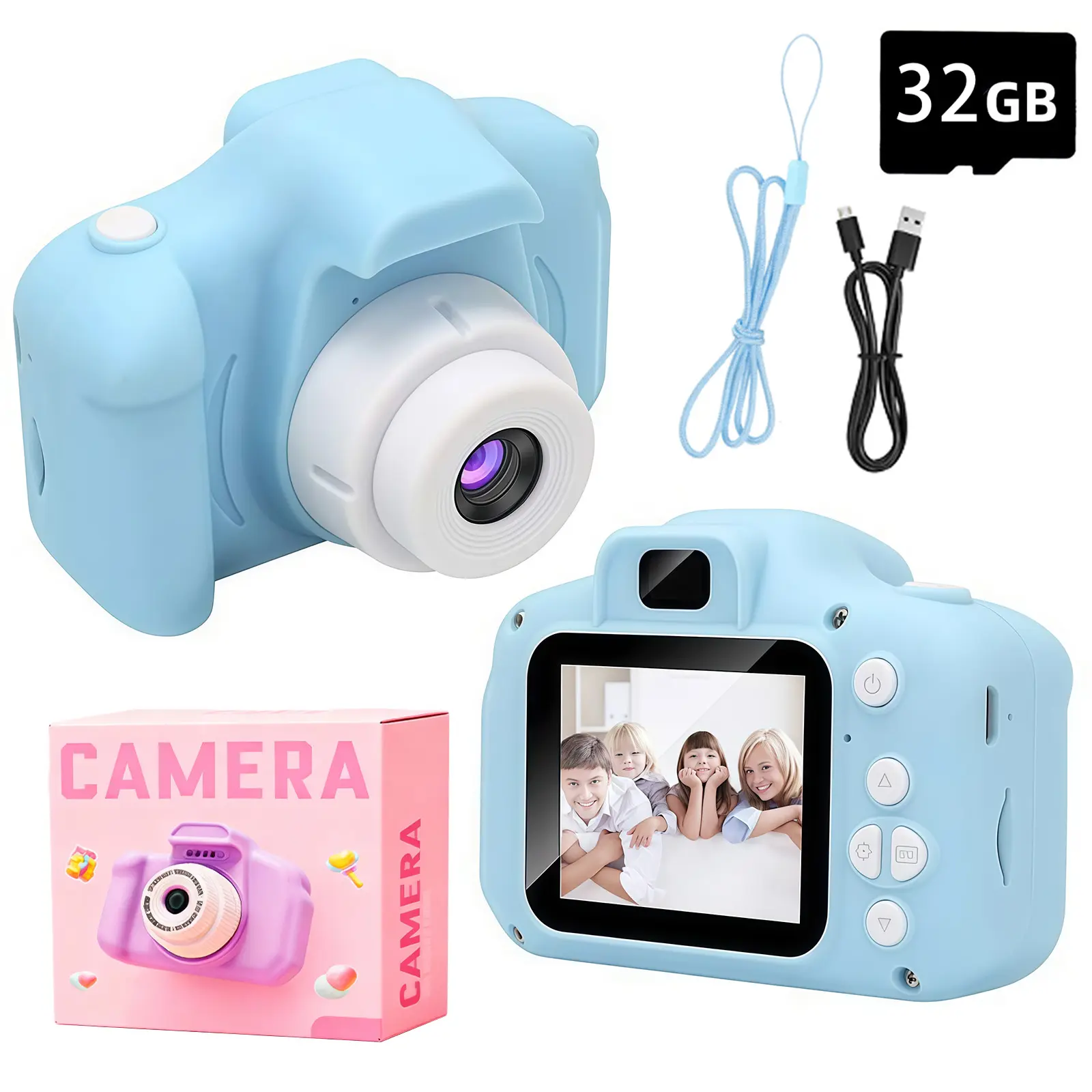Kids HD Mini Battery-Powered Selfie Digital Camera Toy, Outdoor Educational Science & Technology Toy, Holiday-Birthday Xmas Gift for Boys & Girls, Battery Powered Camera