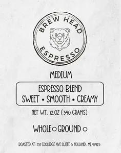Brew Head Espresso Blend Coffee Medium Roast