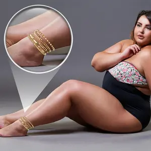 Unique oversized elegant plus size adjustable waterproof women's ankle - exquisite and fashionable copper ankle bracelet, perfect for casual wear and gifts, year-round wear, parties and daily use