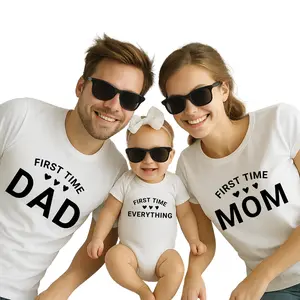 New Parents Matching Shirts, First Time Mom, Dad & Baby Outfit, Adorable Family Photo Clothes, Perfect Baby Shower or Newborn Gift
