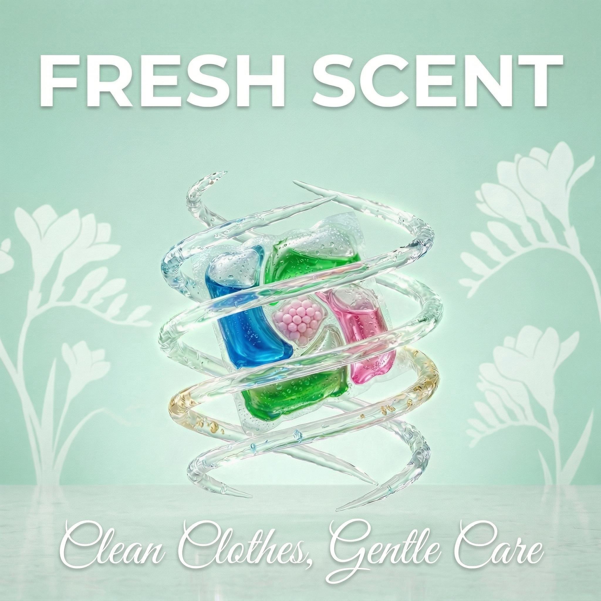 Z-Solicare 6 in 1 Stain Fighting Odor Eliminating Ocean Breeze 138 Paks Multi-Chamber HE Compatible Laundry Detergent Pods for All Washing Machines