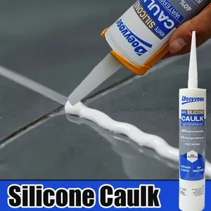 Silicone Sealant Adhesive, Hydrophobic Sealant, Waterproof & Stretchable, Easy Application, Indoor Outdoor Use, 300ML (10.56 Fl Oz)