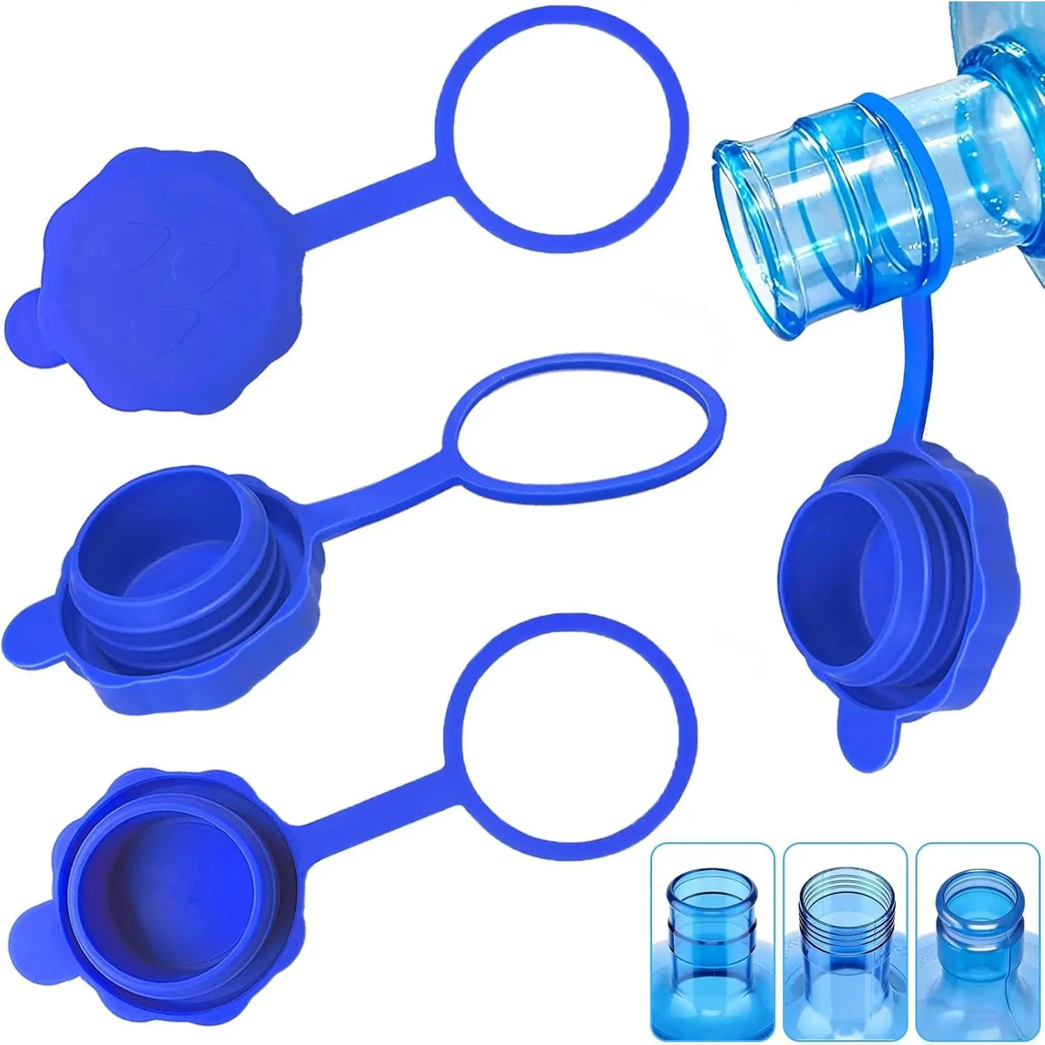 ?3 PCS?3 & 5 Gallon Water Jug Cap,  Replacement Cap, Upgrade Non Spill Bottle Caps Fits 55mm Water Jug (3)
