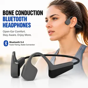Bone Conduction Headphones Bluetooth 5.4, Open Ear Wireless Sports Headset, Lightweight Running Earbuds with Mic, 6H Playtime, Stay Aware Design