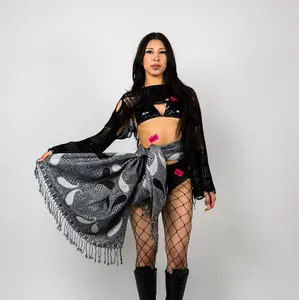 Phantom Drip Rave Pashmina Scarf