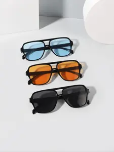 Men's Tinted Lens Classic Aviator Sunglasses, Trendy Casual Sunglasses for Everyday Use, Fashion Accessories for Outdoor Activities, Trendy Styling Sunglasses