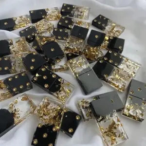 Black gold domino game made with resin hood quality