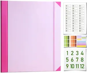 Accordion File Organizer Manila Pocket Document Folder for Passports, Birth Certificates & Important Papers, Office & Home Storage pink