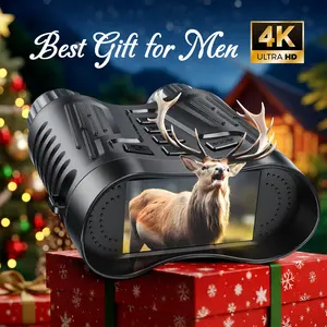 Diyimin 4K Night Vision Binoculars Infrared Goggles 8X Digital Zoom 3.2" HD Screen 32GB Storage for Camping Hunting Security Cool Tech Gifts for Men