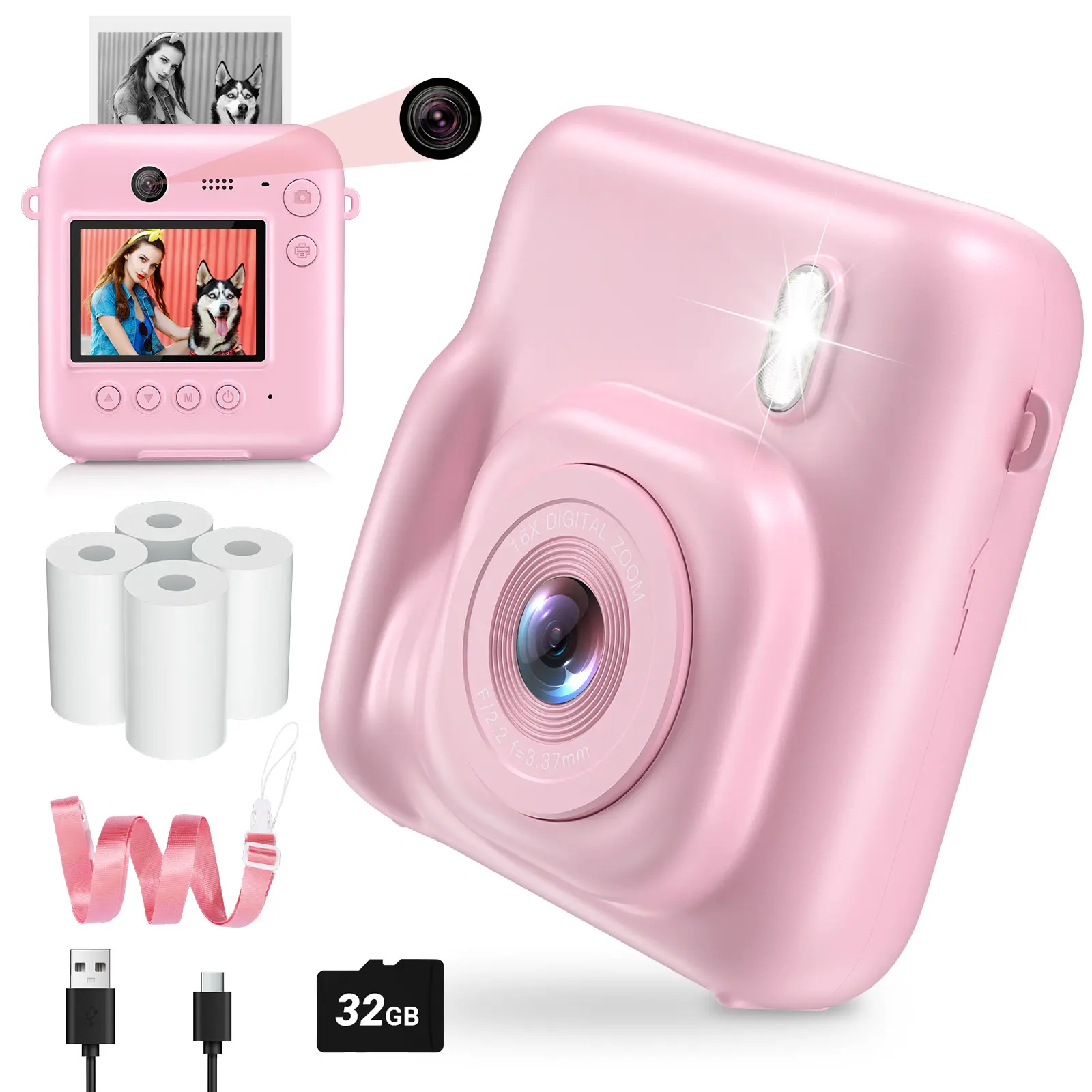 Zostuic Mini Portable Photo Printer with 30 Sheets - for Home Office Document and Photo Printing Needs