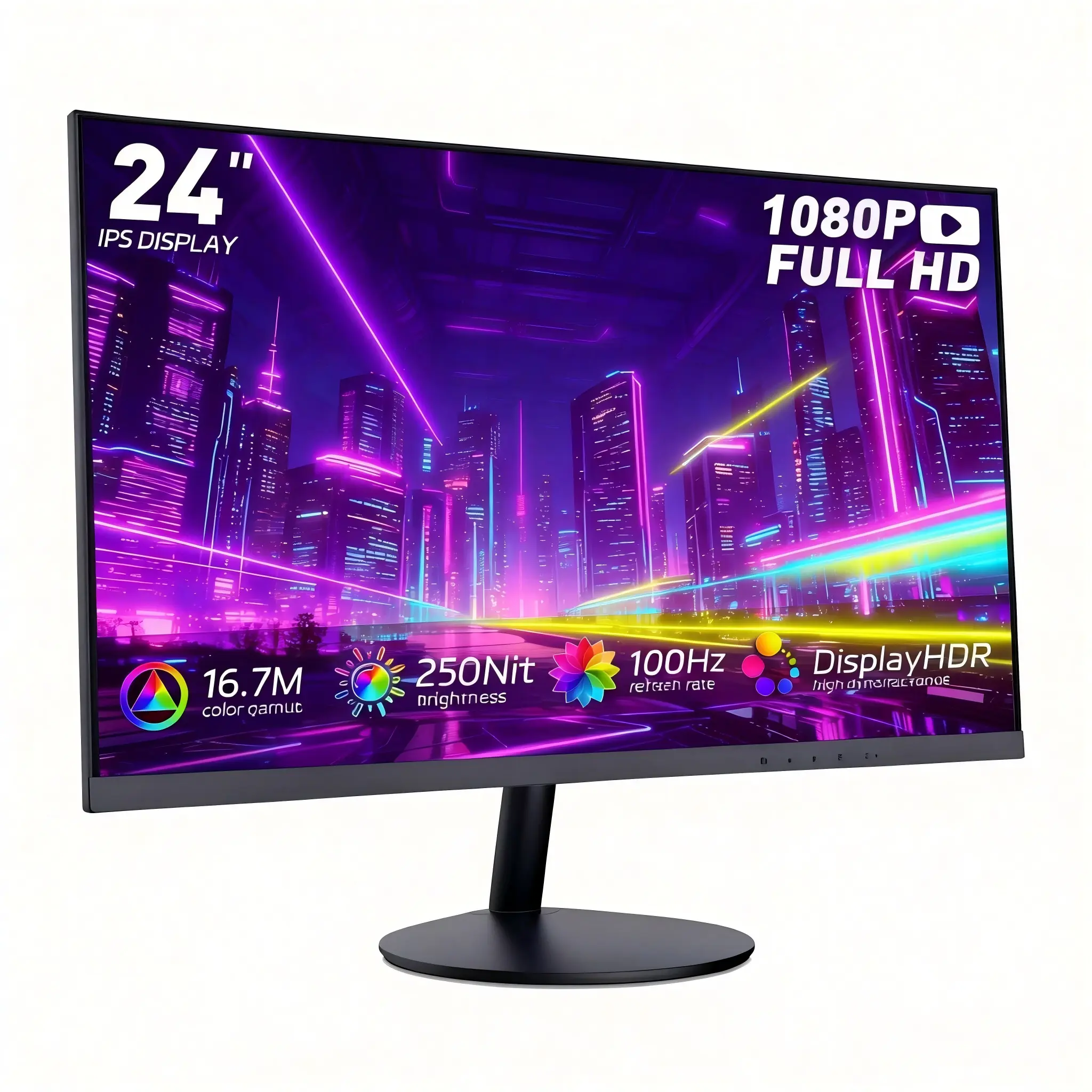 Christmas Edition 24” Full HD Fast IPS Panel Gaming Monitor - 100Hz, 3ms Response Time, FreeSync, HDMI/DP Ports, Monitor Gamer, PC Computer Screen, Re-241kv5, for Everyday Use