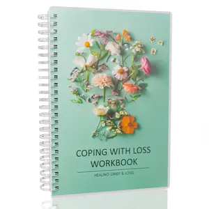 A5 Floral Healing Grief Workbook for Processing Loss with Gentle Prompts Journaling Emotions Memories & Healing Progress Soft Blooms Vintage Design Spiral Notebook