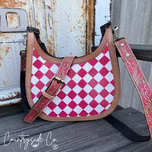 Prairie Doll Checkered Leather Conceal Carry Purse