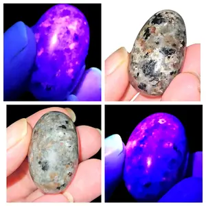 Emberlite AKA Yopperlight Crystal Tumbles - 3 left - UV Reactive - Large- Tumbled stones
