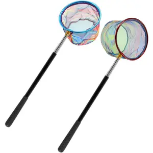 Fishing Net 2 Pack Retractable Lightweight Landing Net with Aluminum Rod Handle Fishing Nets for Youth Catch and Release Butterfly Nets