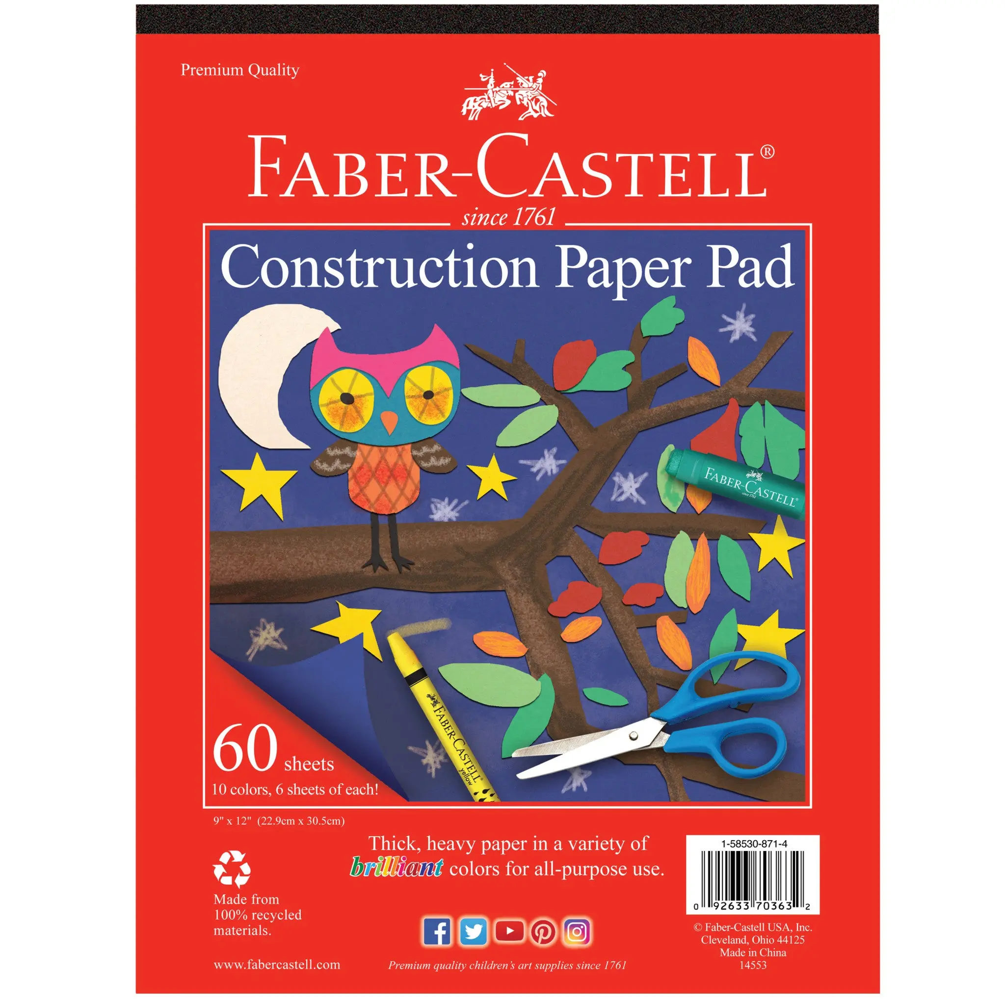 Construction Paper Pad - #FC14553, Office Stationery, Art Supplies, Assorted Colored Paper