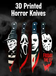 3D Printed Horror Movie Knife Set – 4pc Set