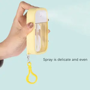 Portable Refillable 45ML Spray Bottle with Hook, Ideal for Perfume, Hand Sanitizer, Cosmetics, Includes Protective Case, Perfect for Bags & Keys