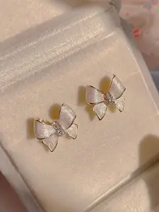 Women's Elegant Bowknot Earrings, Unique Design Dangle Drop Jewelry, All-Seasons Accessory for Daily Wear & Vacation Style, High Quality Earrings