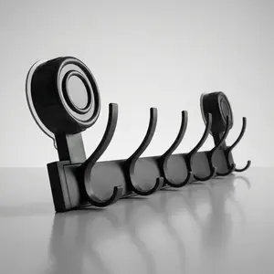 No Drill Suction Cup Hook Rack, Heavy Duty Space Aluminum Wall Hooks for Bathroom Kitchen, 10KG Load Bearing Waterproof Towel Rack