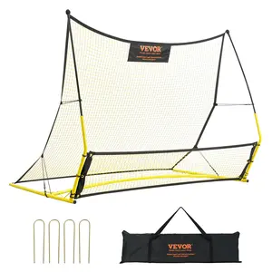 VEVOR Soccer Trainer, TikTokShopBlackFriday, 2-IN-1 Portable Soccer Rebounder Net, 71"x40" Iron Soccer Practice Equipment, Sports Football Rebounder Wall with Portable Bag, Perfect for Team Solo Training, Passing, Volley