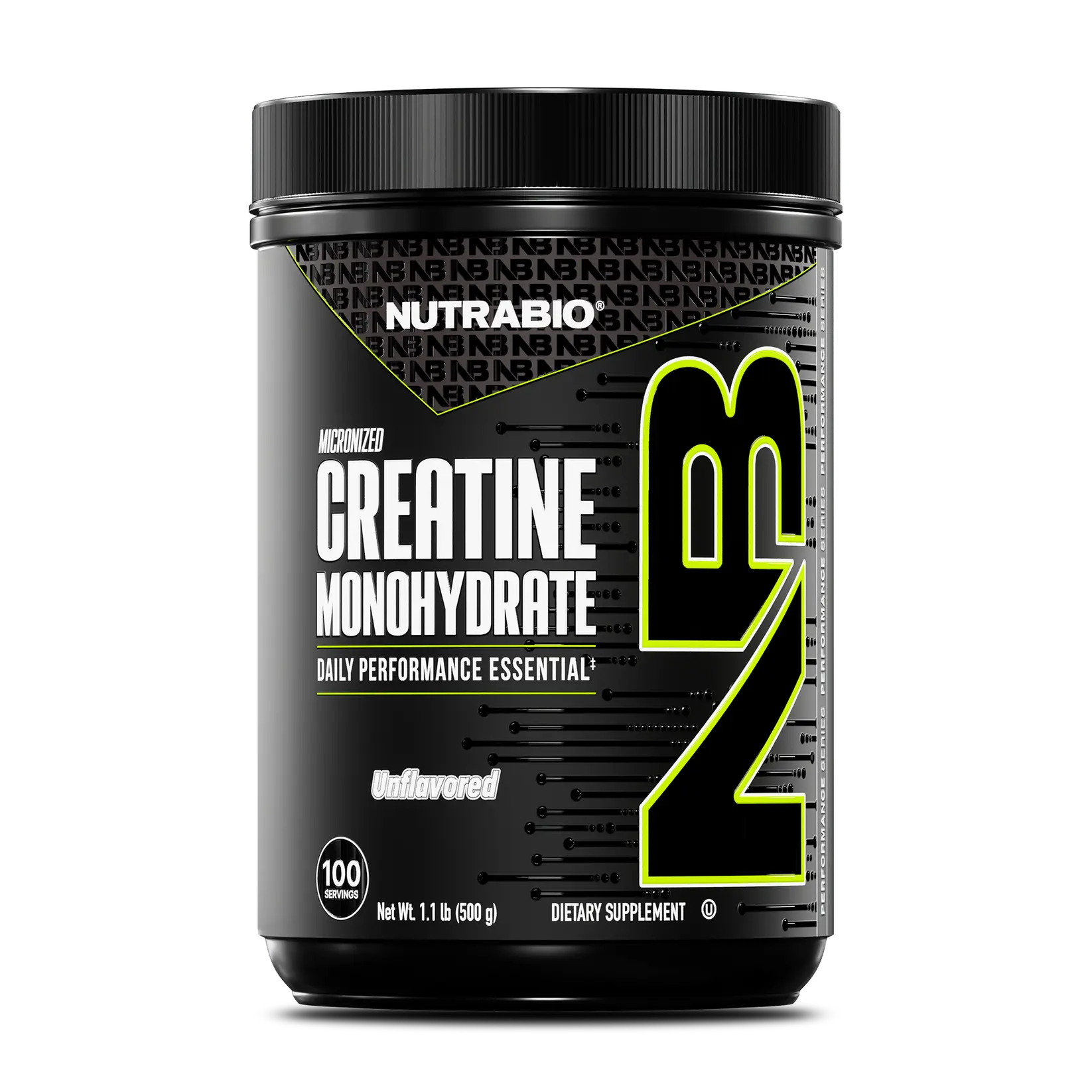 Nutrabio B2 Creatine Monohydrate 1.1 lb (500g) Unflavored Daily Performance Essential Dietary Supplement