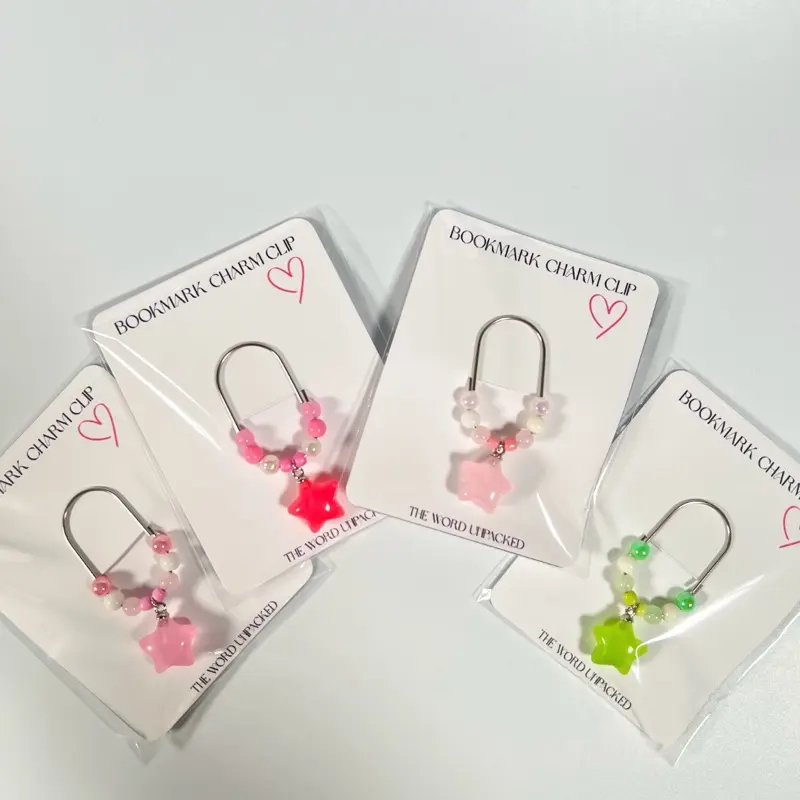 Beaded Star Charm Bookmark Clips | Pastel Planner Accessory