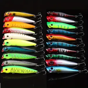 20pcs Popper Fishing Lures Hard Bait Top Water Fishing Bait for Surface Bait Mixed Fishing Wobblers for Pike Bass