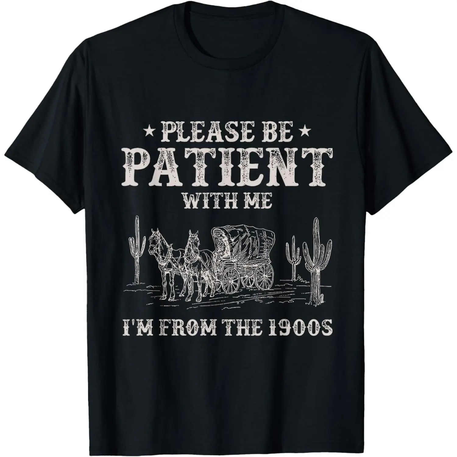 Men's Streetwear T-Shirt with "I'm from The 1900s" Humorous Graphic, Casual Short Sleeve Breathable Cotton Blend Top, Tshirt, Shortsleeve, Menswear, Soft, Round Neck, Cartoon Art, Basic