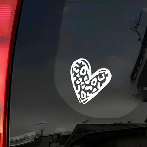 2pcs Heart-shaped Pattern Car Sticker Vinyl Sticker Self-adhesive Sticker, Suitable for Laptops, Cars, Motorcycles, Car Windows, Car Accessories