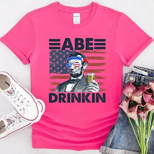 Abe Drinkin 4th of July Shirt – Abraham Lincoln Patriotic Drinking Tee
