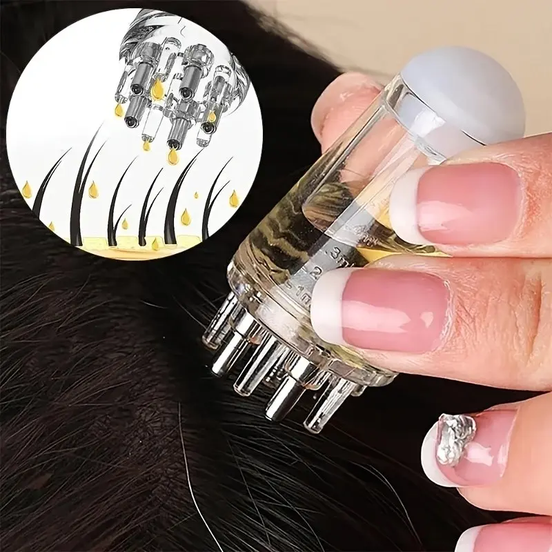 Portable Hair Oil Applicator, Hair Oiling, Hair Oil Massage Comb, Hair Care Tool for All Hair Types, Haircare Scalp Stimulator, Heatless Styling Tool for Women & Men, Even Distribution, Lightweight, Convenient Addition, Hair Routine