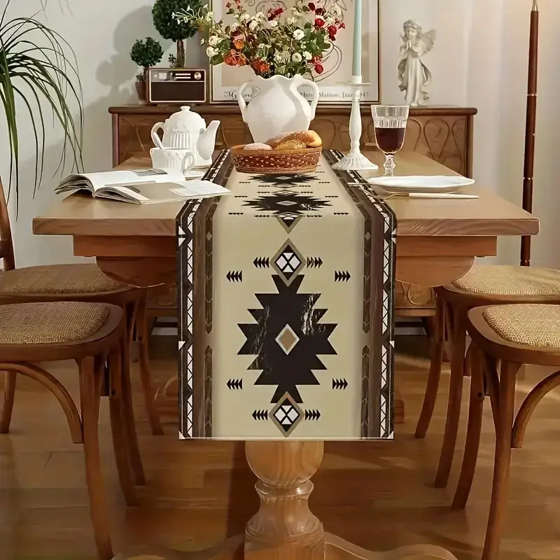 1/5/7 pieces Bohemian style Southwest, Native American Indigenous dining mat table flag set Boho Placemats - suitable for rectangular tabletop decoration in kitchen, dining & living rooms, wedding banquets, gatherings & parties