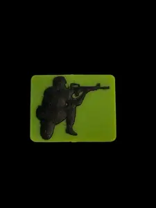 F/C32- (1)PC 1.1" Green/Black Military Soldier Focal Bead for DIY Keychains, Wristlets, Cup Charms, Car Charms ETC