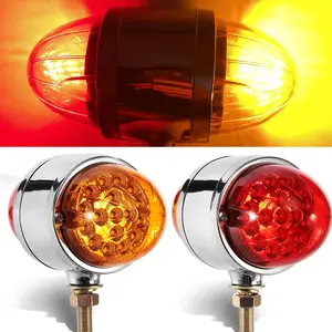 3.5" Double Face Amber Red Blue LEDs Watermelon Lights for Semi Truck 12V-24V Waterproof Easy Installation
