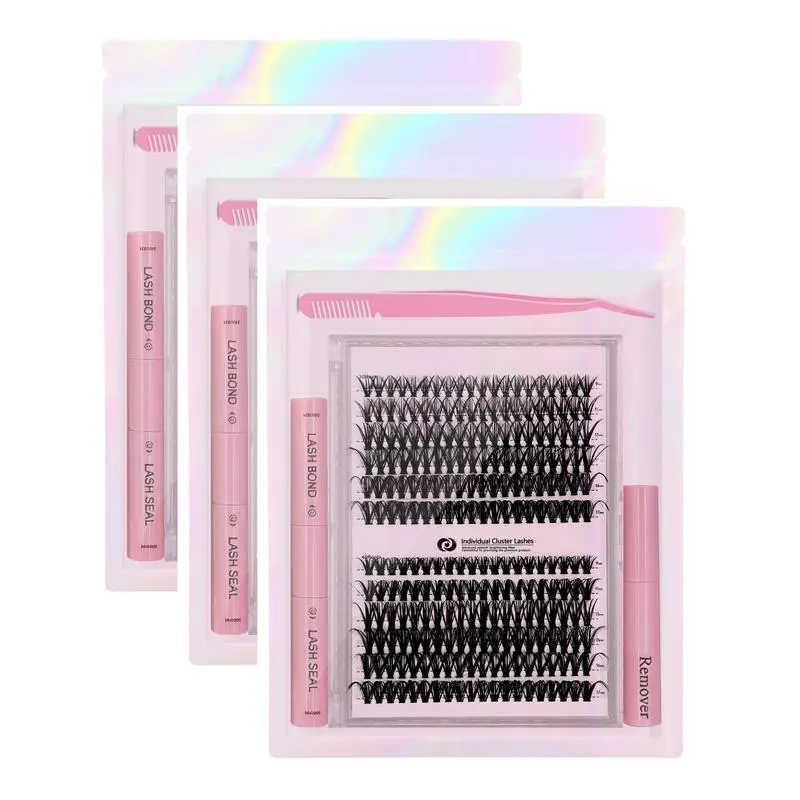 High Capacity Cosmetic Lash Clusters Kit - 30D-40D D Curl Cluster Lashes Eyelash Extension Set, Includes Glue, Remover, Brush, for DIY Daily & Portable Outdoor Use, Makeup Tools summerwins