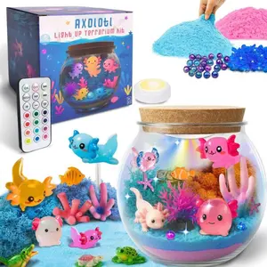 Axolotl Gifts for Girls & Boys – DIY Glow Jar Toy with LED – Cute Axolotl Night Light Arts and Crafts for Kids Ages 4 5 6 7 8-12 Year Old – Great Room Decor, Birthday Decorations & Easter Gifts