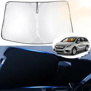 Canvcle Windshield Sun Shade Car Accessory for 2011-2026 Honda Odyssey LX EX EX-L Touring Elite Minivan, 240T Reflective Fabric, 99% UV Ray Blocking Automotive Glass Sunshade Cover, Foldable Sunvisor Front Window Cooler