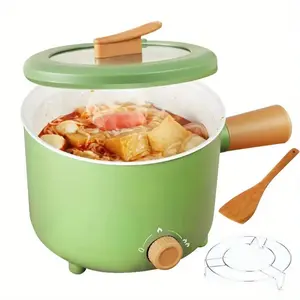Portable Electric Hot Pot, Steamboat Pot, Mini Multifunctional Pot with Stainless Steel Steamer, Household Kitchen Appliances for Cooking Pasta, Noodle, Steak, Porridge