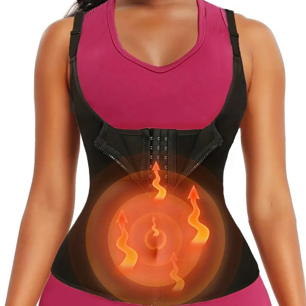 Adjustable Waist Trainer for Women - Zipper & Hook Closure Sweat Vest, Neoprene Sauna Suit for Gym, Workout & Body Shaping, Hourglass Figure Corset, Shapewear