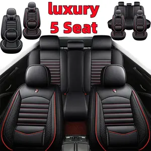 full set car seat cover Luxury 5 Seat PU Leather Protection Resistant to Stains Easy to Clean Fully Wrapped Around Five-Seat Interior Seats