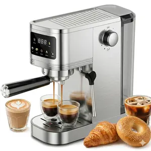 Espresso Machine 20 Bar Professional with Milk Frother Touchscreen Adjustable Temperature for Cappuccino Latte Cafe Luxe Stainless Steel Design