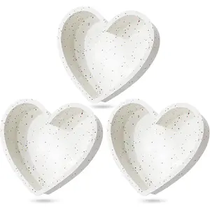 6 Inch Heart Shaped Cake Pans Small Heart Cake Pan Nonstick Silicone Molds for Baking Set of 3 (Cream)