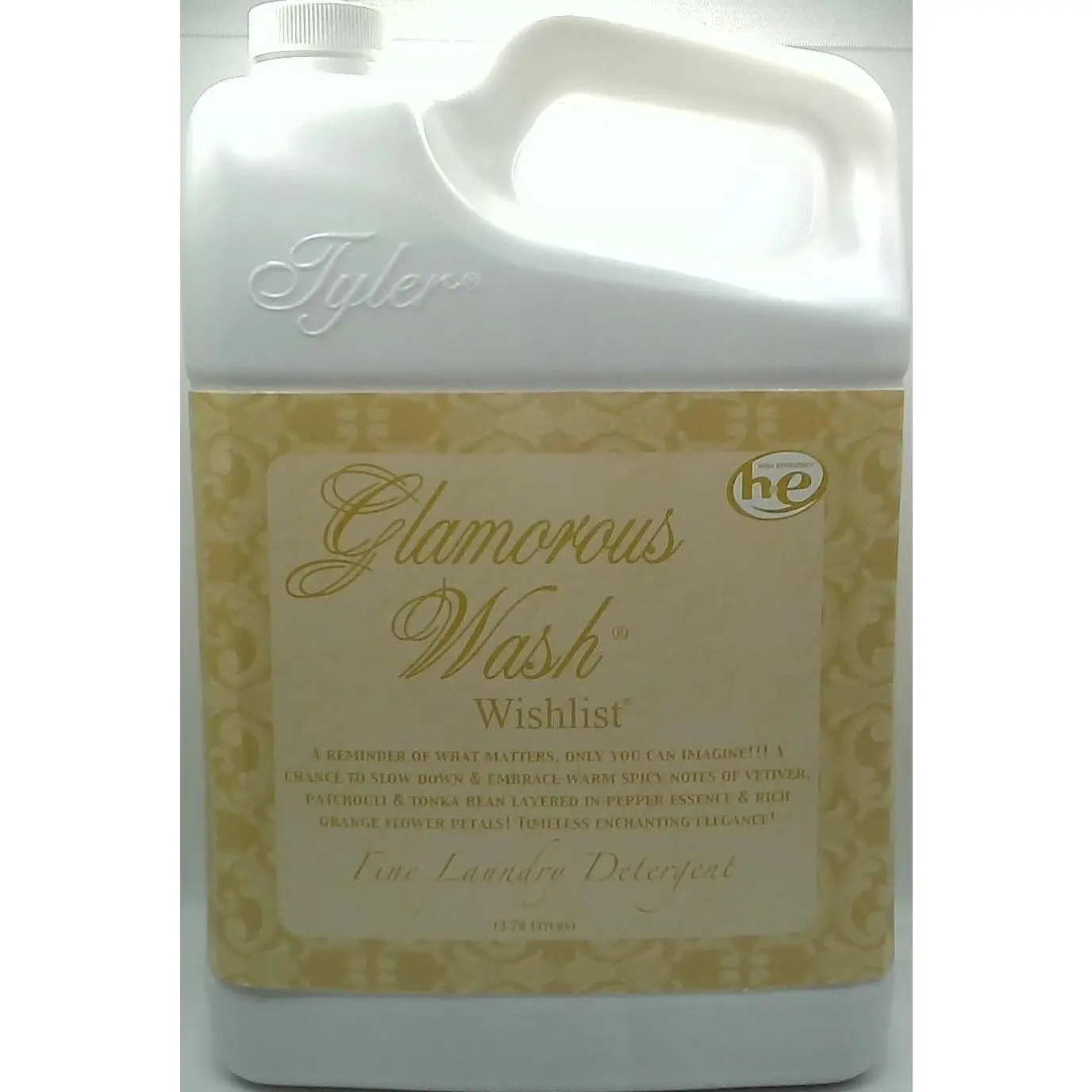 Tyler Candle Company Glamorous Wash Premium Laundry Wash - Natural, Biodegradable, Woody, Spicy Scented Fine Laundry Detergent, Household Cleaners Soap, 3.78L/128oz
