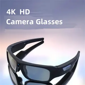 4K Smart Camera Glasses with Recording Function, Ideal for Outdoor Sports Mountain Biking Travel Driving, Includes 64GB Memory Card