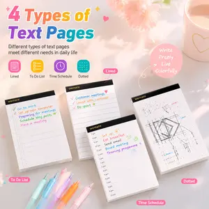 Back to School 4 Pack Daily Planner Memo Pads, 4 Kinds Layout Hour Planner Checklist Dot Lined Notebook, 30 Sheets Each 80GSM Thick Paper for Teachers Students Office Organization