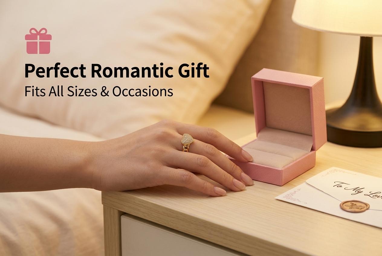 Exquisite Micro Paved CZ Heart Ring, Gold Plated Non Tarnish Adjustable Open Ring, Elegant Statement Ring for Dating & Daily Wear