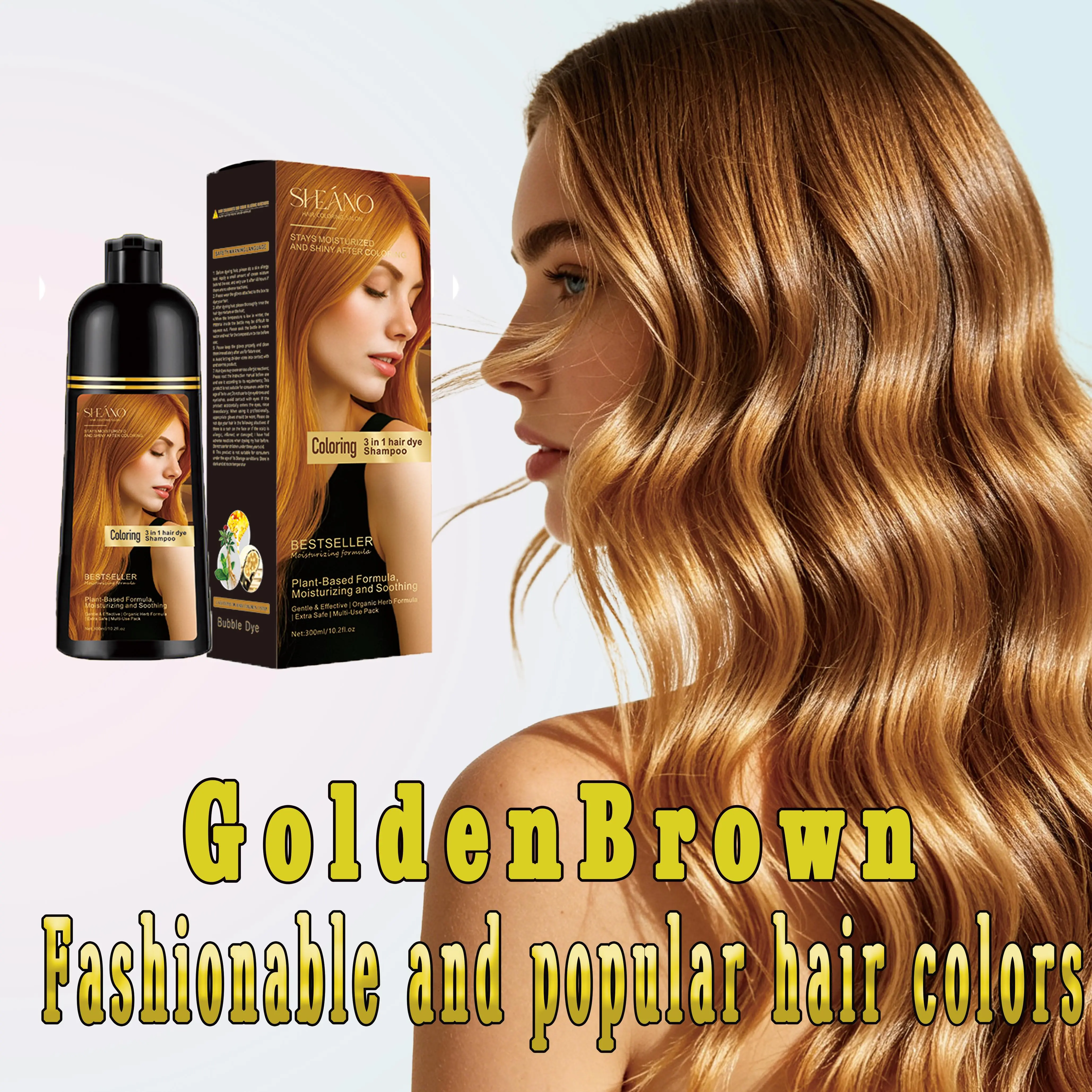 3-in-1 multifunctional hair dye shampoo, easy & time-saving