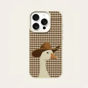 Trendy Denim Hat Duck UV Print Phone Case, Fits iPhone & Samsung Models, Durable Shockproof Design, Ideal Daily Accessory