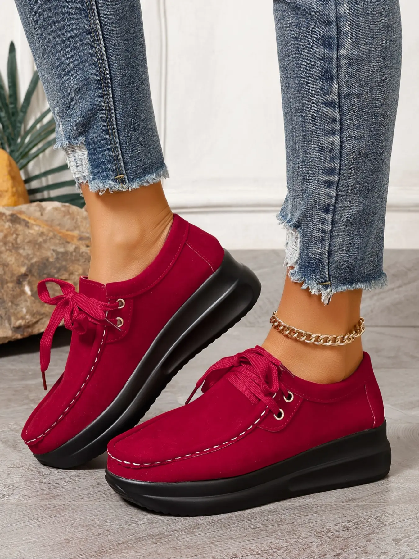 Women's Casual Sports Shoes, Walking Shoes, Casual Fashion Shoes, Lightweight All-Season Fabric, PU Sole, Stable Support, Breathable Mesh Design, Plain Color, Casual Sneakers